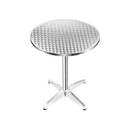 Gardeon Aluminium Adjustable Round Bar Table - Silver