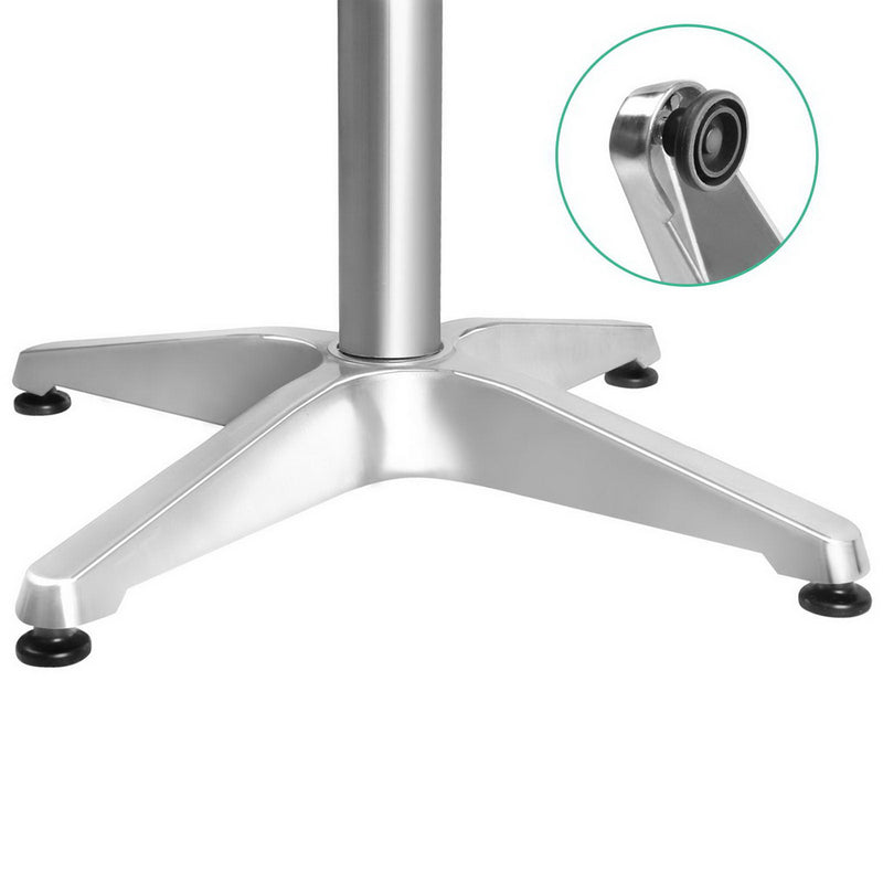 Gardeon Aluminium Adjustable Round Bar Table - Silver