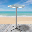 Gardeon Aluminium Adjustable Round Bar Table - Silver