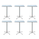 Gardeon 6pcs Outdoor Bar Table Furniture Adjustable Aluminium Square Cafe Table