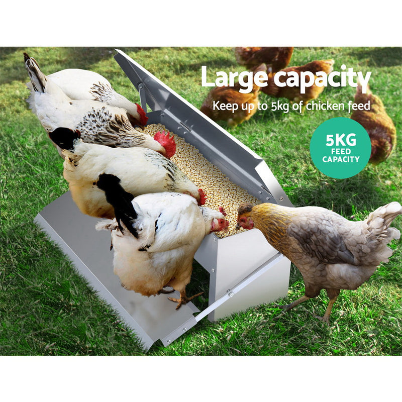 Giantz Auto Chicken Feeder Automatic Chook Poultry Treadle Self Opening Coop - Coll Online