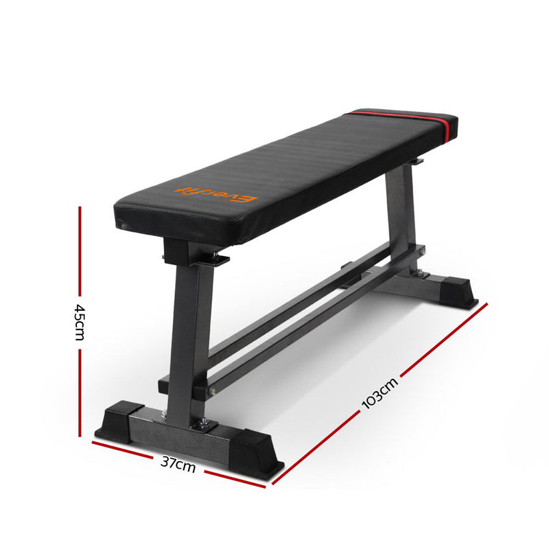 Everfit Flat Bench Weight Press Fitness Gym Exercise Equipment - Coll Online