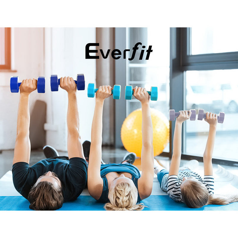 Everfit 6 Piece Dumbbell Weights Set 12kg with Stand - Coll Online