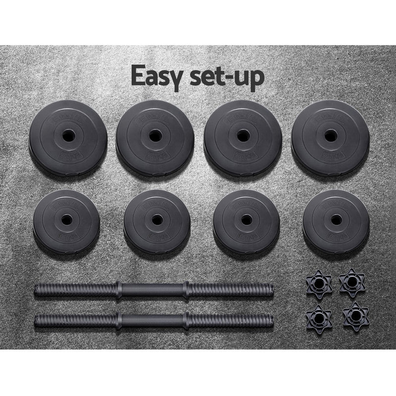 Everfit 17KG Dumbbells Dumbbell Set Weight Plates Home Gym Fitness Exercise