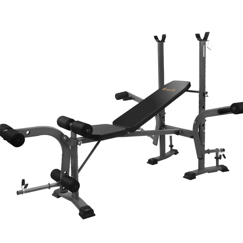 Everfit Multi Station Weight Bench Press Fitness Weights Equipment Incline Black - Coll Online