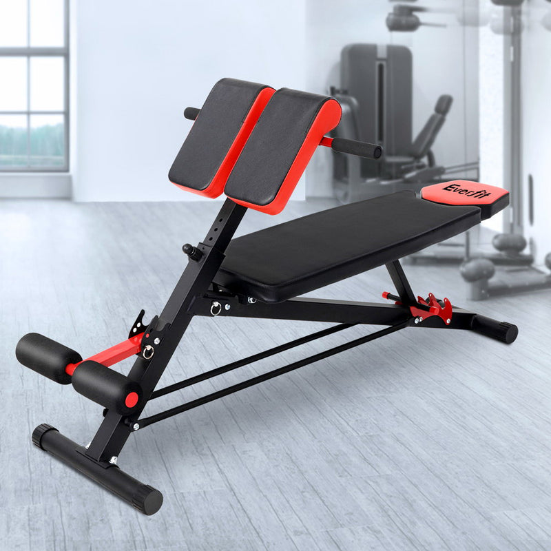 Everfit Adjustable Weight Bench Sit-up Fitness Flat Decline Home Gym Machine Steel Frame - Coll Online