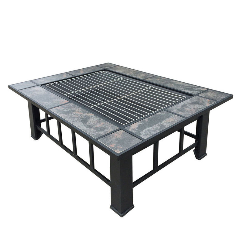 Grillz Fire Pit BBQ Grill Stove Table Ice Pits Patio Fireplace Heater 3 IN 1 - Coll Online