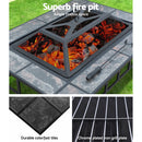 Grillz Fire Pit BBQ Grill Stove Table Ice Pits Patio Fireplace Heater 3 IN 1 - Coll Online