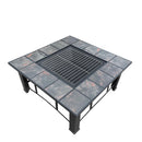 Grillz Outdoor Fire Pit BBQ Table Grill Fireplace Ice Bucket with Table Lid - Coll Online