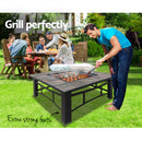 Grillz Outdoor Fire Pit BBQ Table Grill Fireplace Ice Bucket with Table Lid - Coll Online