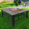 Grillz Outdoor Fire Pit BBQ Table Grill Fireplace Ice Bucket with Table Lid - Coll Online