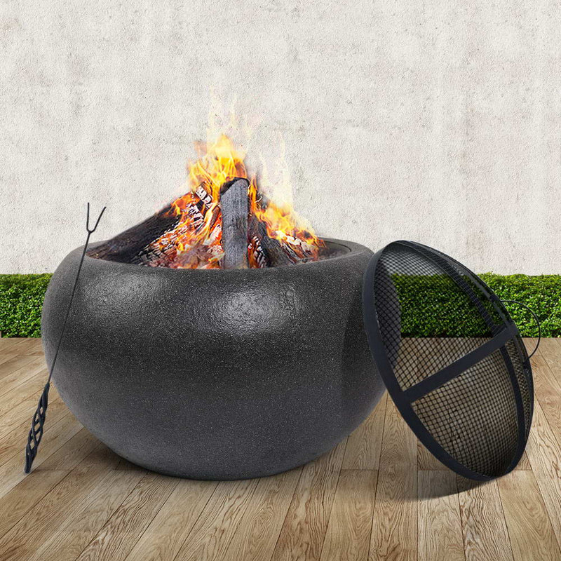 Grillz Outdoor Portable Fire Pit Bowl Wood Burning Patio Oven Heater Fireplace