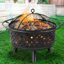 Grillz 30 Inch Portable Outdoor Fire Pit and BBQ - Black - Coll Online