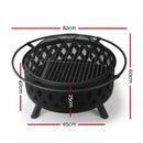 Grillz 32 Inch Portable Outdoor Fire Pit and BBQ - Black - Coll Online