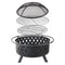 Grillz 32 Inch Portable Outdoor Fire Pit and BBQ - Black - Coll Online