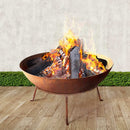 Grillz Fire Pit Outdoor Heater Charcoal Rustic Burner Steel Fireplace 70CM