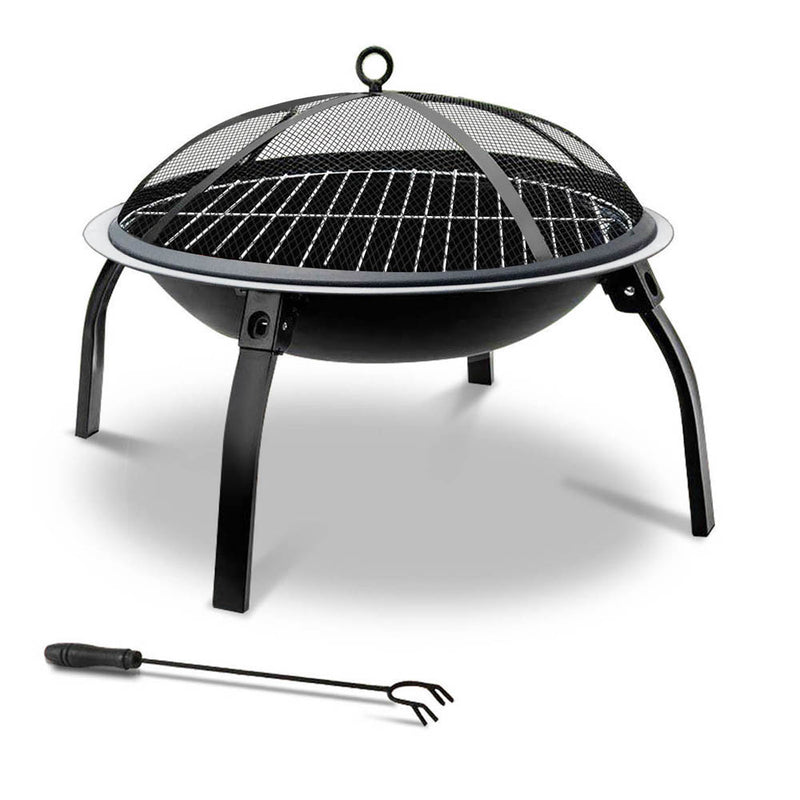 Grillz 22 Inch Portable Foldable Outdoor Fire Pit Fireplace - Coll Online