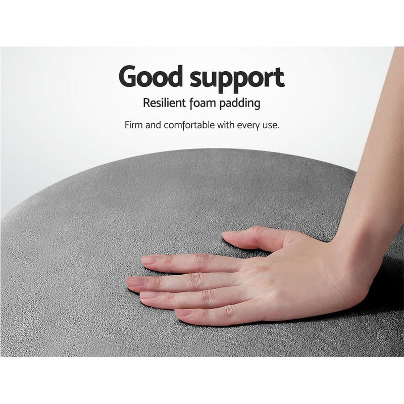 Round Velvet Ottoman Foot Stool Foot Rest Pouffe Padded Seat Bedroom Footstool