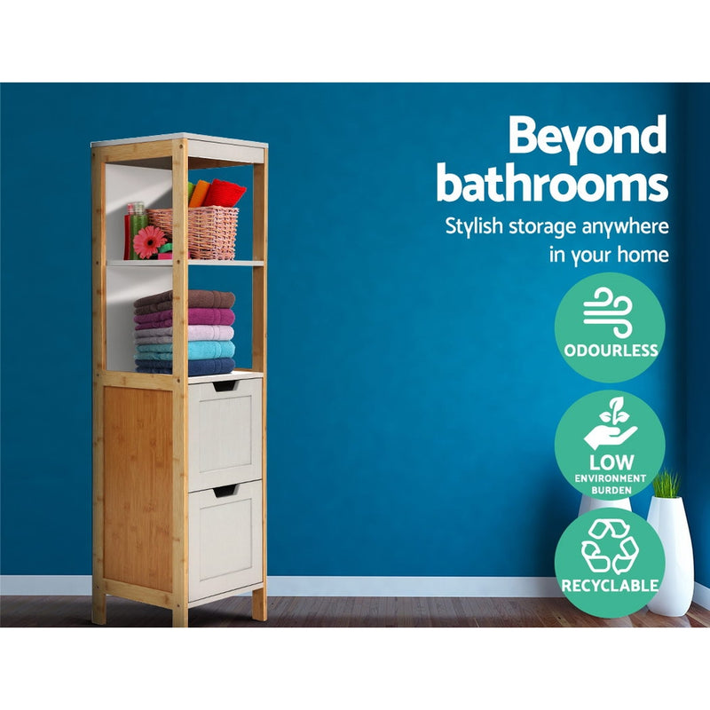 Artiss Bathroom Cabinet Tallboy Furniture Toilet Storage Laundry Cupboard 115cm - Coll Online