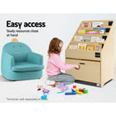 Keezi Kids Bookcase Childrens Bookshelf Organiser Storage Shelf Wooden Beige - Coll Online