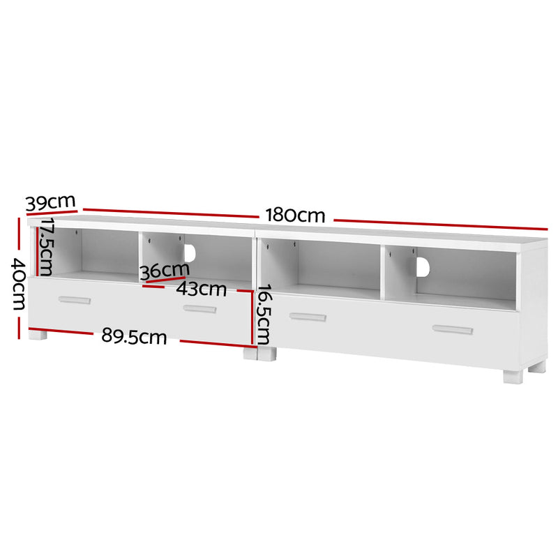 Artiss TV Stand Entertainment Unit with Drawers - White