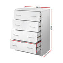 Artiss Tallboy 4 Drawers Storage Cabinet - White - Coll Online