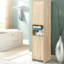 Artiss 185cm Bathroom Cabinet Tallboy Furniture Toilet Storage Laundry Cupboard Oak - Coll Online