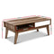 Artiss Coffee Table 2 Storage Drawers Open Shelf Scandinavian Wooden White - Coll Online