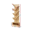 Artiss Display Shelf 7-Shelf Tree Bookshelf Book Storage Rack Bookcase Natural - Coll Online