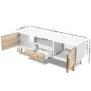 Artiss Wooden Entertainment Unit - White & Wood - Coll Online