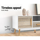 Artiss Wooden Entertainment Unit - White & Wood - Coll Online