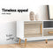 Artiss Wooden Entertainment Unit - White & Wood - Coll Online