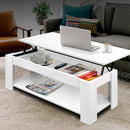 Artiss Lift Up Top Mechanical Coffee Table - White