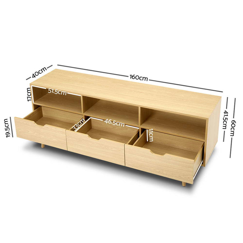 Artiss Wooden Scandinavian Entertainment Unit - Natural - Coll Online