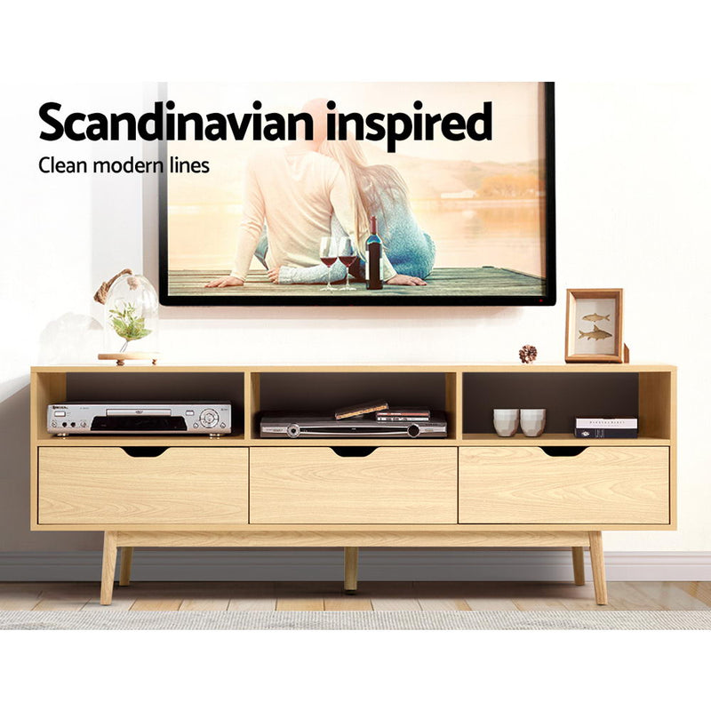 Artiss Wooden Scandinavian Entertainment Unit - Natural - Coll Online