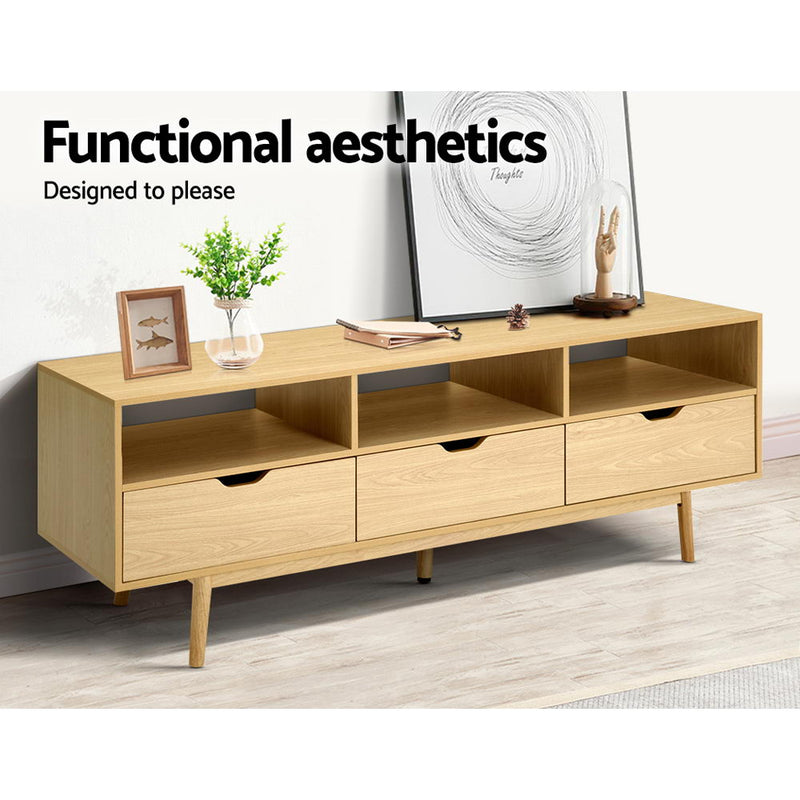 Artiss Wooden Scandinavian Entertainment Unit - Natural - Coll Online