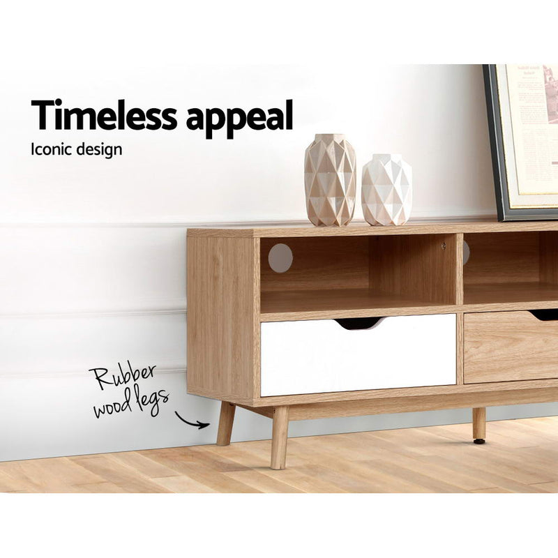 Artiss TV Cabinet Entertainment Unit Stand Wooden Storage 140cm Scandinavian - Coll Online