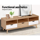 Artiss TV Cabinet Entertainment Unit Stand Wooden Storage 140cm Scandinavian - Coll Online