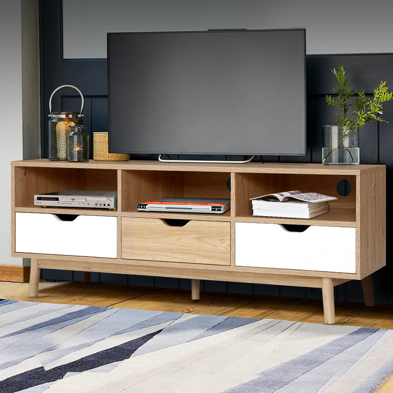 Artiss TV Cabinet Entertainment Unit Stand Wooden Storage 140cm Scandinavian - Coll Online