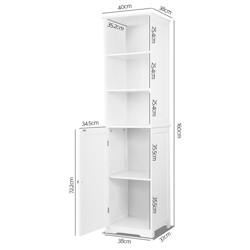 Artiss Bathroom Tallboy Storage Cabinet - White - Coll Online