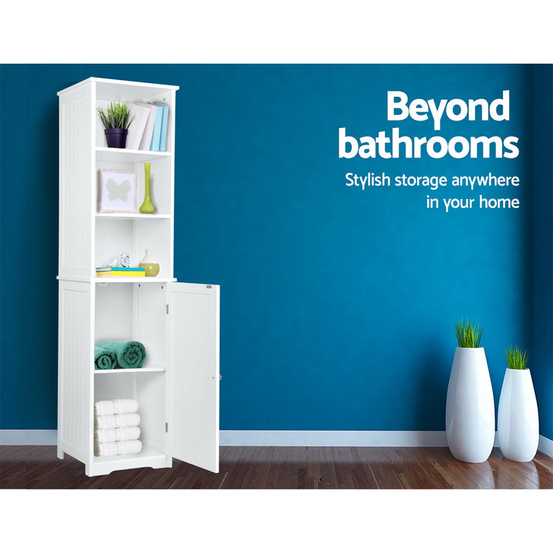 Artiss Bathroom Tallboy Storage Cabinet - White - Coll Online