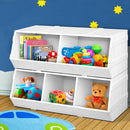 Keezi Kids Toy Box Bookshelf Storage Cabinet Stackable Bookcase Shelf Organiser - Coll Online