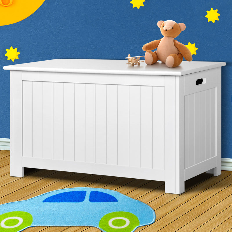 Keezi Kids Toy Box Storage Chest Cabinet Children Organiser White Container - Coll Online