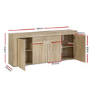 Artiss Buffet Sideboard Cabinet Storage 4 Doors Cupboard Hall Wood Hallway Table - Coll Online