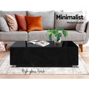 Artiss Modern Coffee Table 4 Storage Drawers High Gloss Living Room Furniture Black - Coll Online