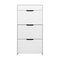 Artiss Shoe Cabinet 3 Tier Shoes Storage Drawer High Gloss White Rack Shelf