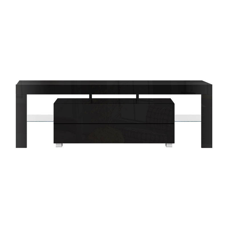 Artiss TV Cabinet Entertainment Unit Stand RGB LED Gloss Furniture 160cm Black