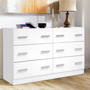 Artiss 6 Chest of Drawers Cabinet Dresser Tallboy Lowboy Storage Bedroom White - Coll Online