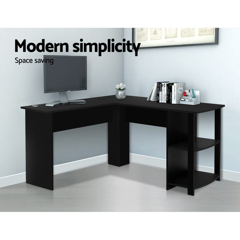 Artiss Office Computer Desk Corner Student Study Table Workstation L-Shape Black - Coll Online