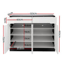 Artiss 120cm Shoe Cabinet Shoes Storage Rack High Gloss Cupboard Shelf Drawers